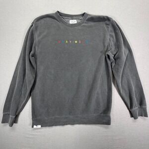 Atticus Sweatshirt Women's Large Good Grey Stay Wild Embroidered Crewneck